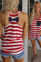 Red Pocket Patch Stars & Stripes Tank Top