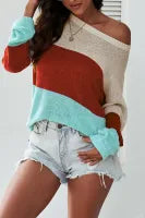 Apricot Colorblock Knit Top