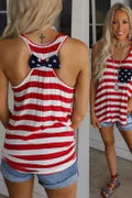 Red Pocket Patch Stars & Stripes Tank Top